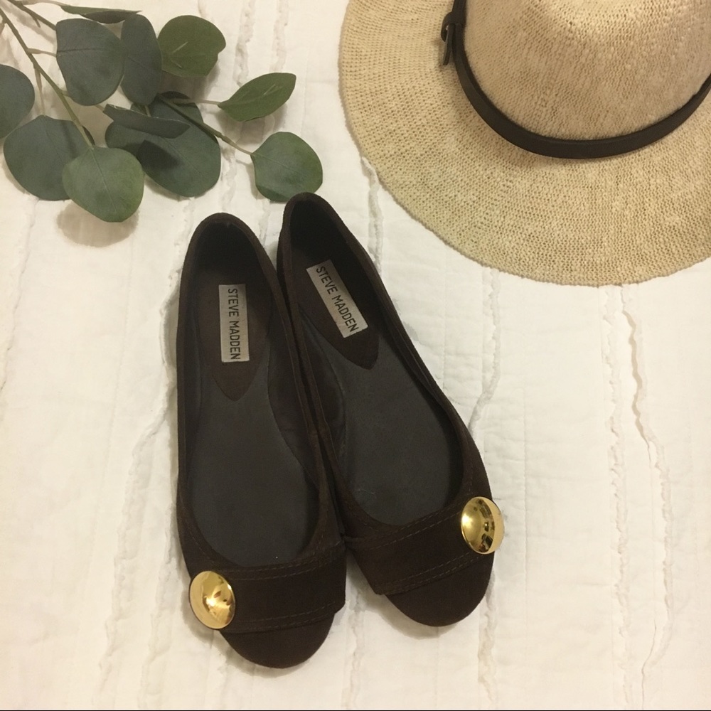 Steve Madden Brown Suede Flats